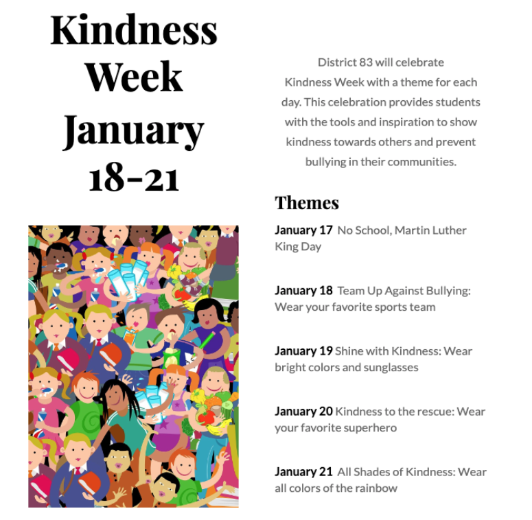 Kindness Week  dates and themes
