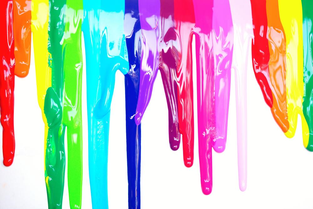 rainbow colored paint dripping down