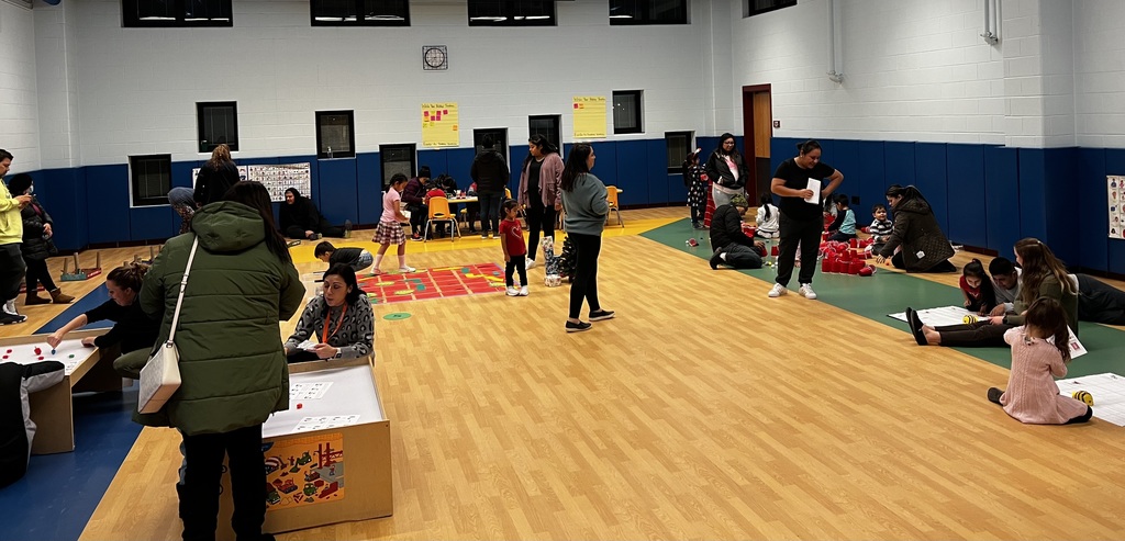 Students and Parents participating in STEAM night
